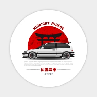 Midnight Racer White EF Hatchback JDM Magnet